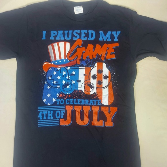 Port & Company Patriotic Gamer 4th‎ of July Graphic Tee Shirt Small - Picture 1 of 5